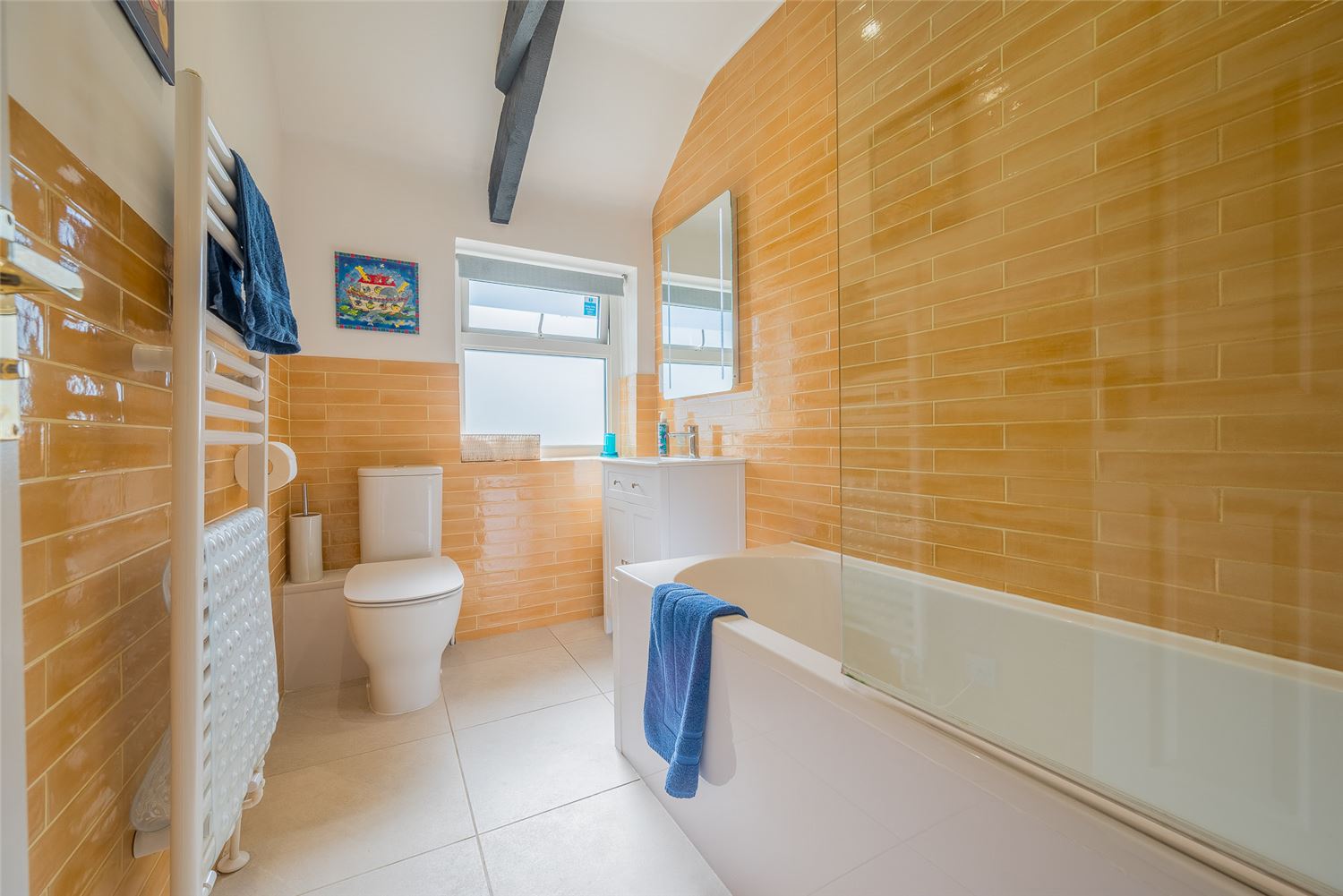 The bathroom at Polrunny Farm's Blackberry Cottage