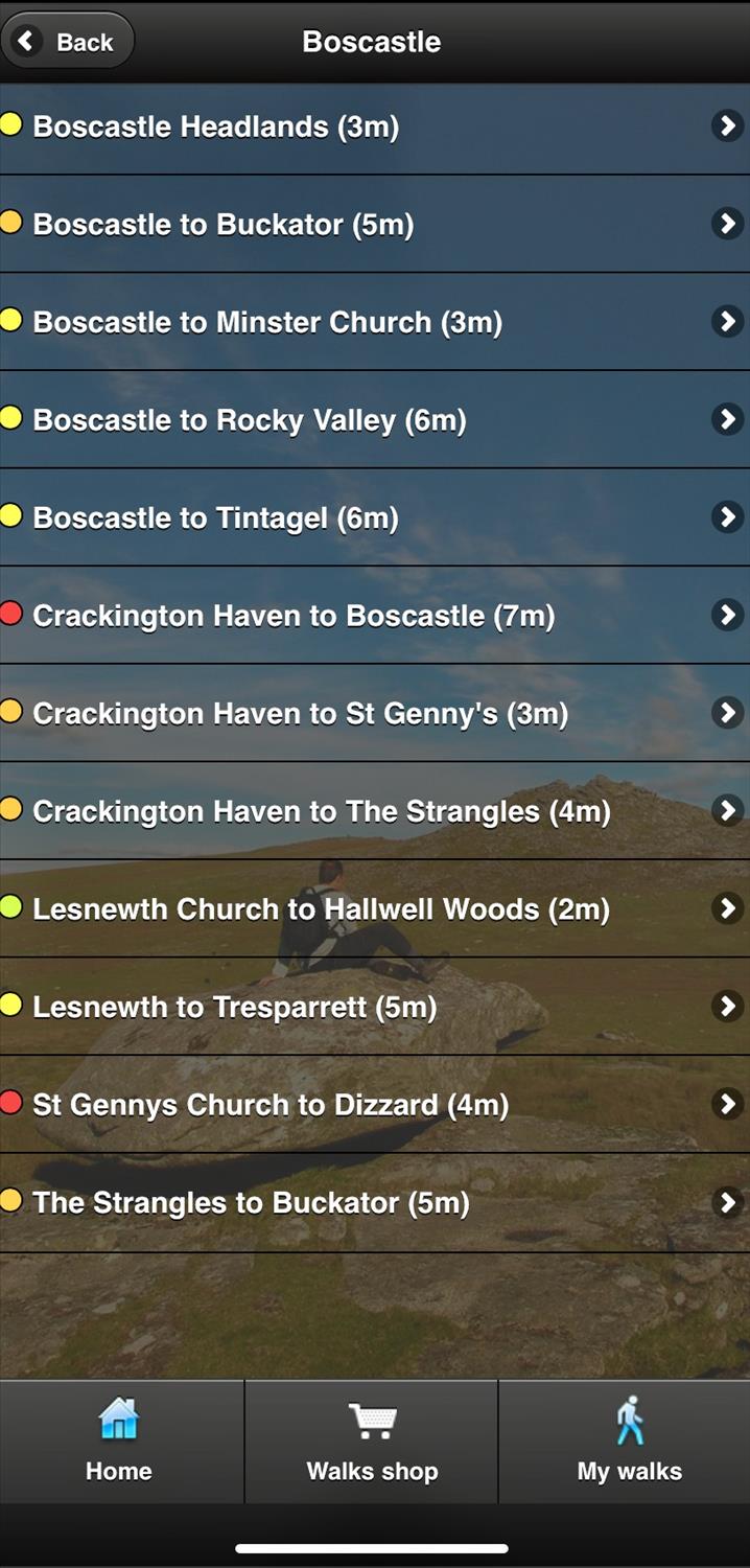 The variety of walks from Boscastle available through the iWalk Cornwall app - including walks to Tintagel, Crackington Haven and other circular walks