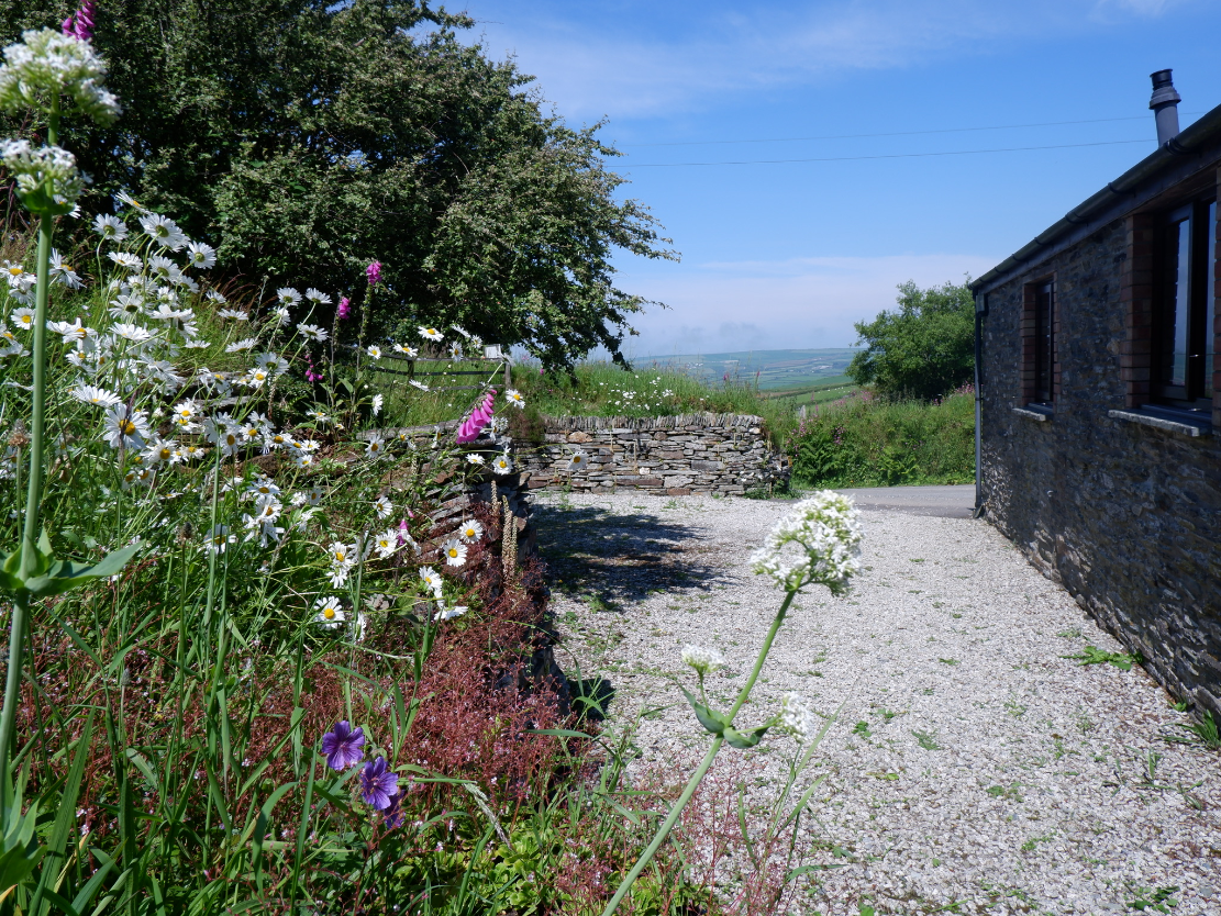 Elderberry Cottage at Polrunny Farm Cornwall has lovely sea and rural views