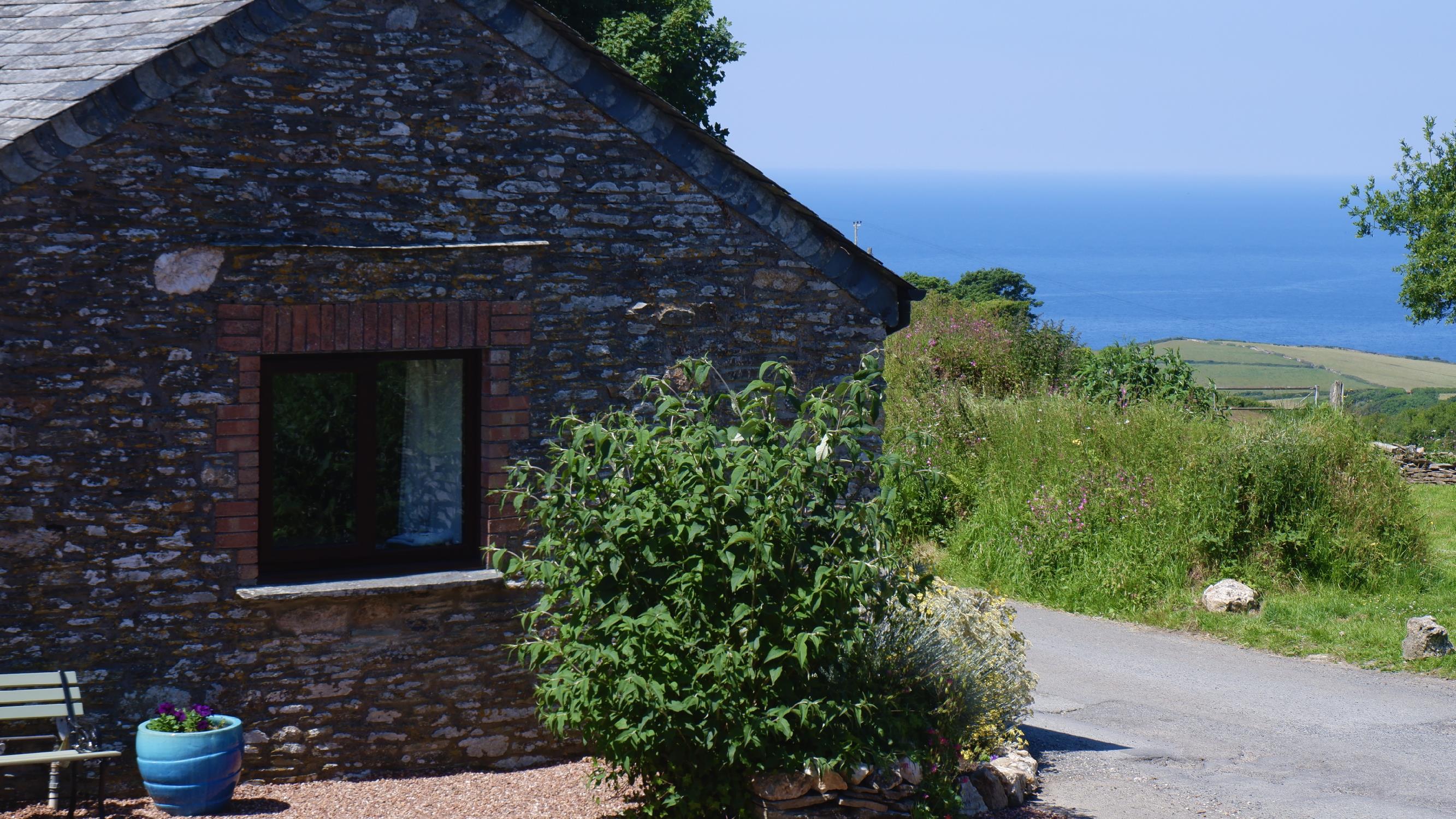Sea view Seaberry Cottage at Polrunny Farm Holiday cottages best walking holiday in Cornwall