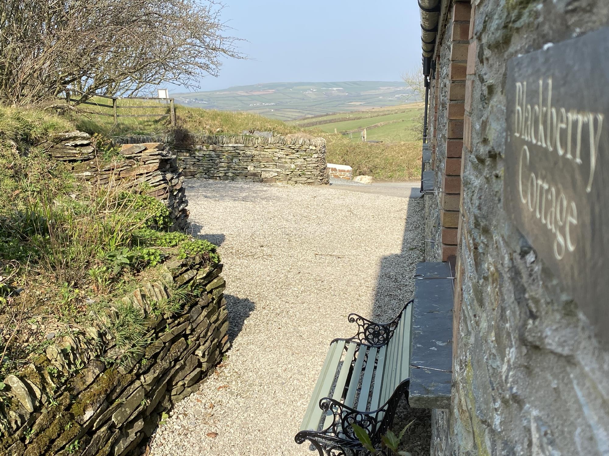 Blackberry Cottage's beautiful view at Polrunny Farm holiday cottages Cornwall