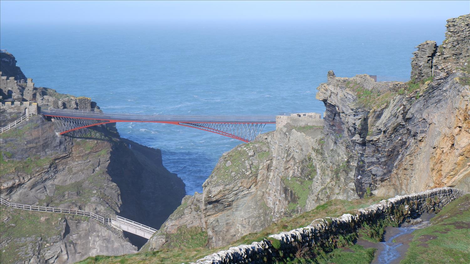 To get to the ruins of Tintagel Castle on the North Cornwall coast and hear stories of King Arthur, you have to cross a spectacular new bridge.