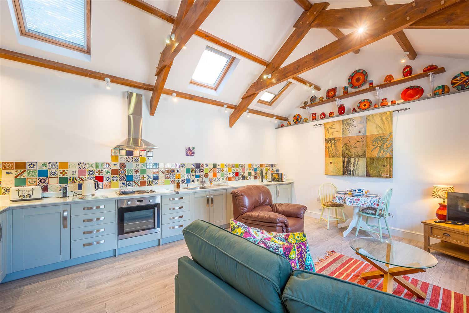 Sea view Sloe cottage Polrunny Farm Boscastle kitchen lounge diner